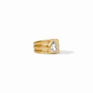 NEW JULIE VOS women's cirque stone ring in gold cubic zirconia